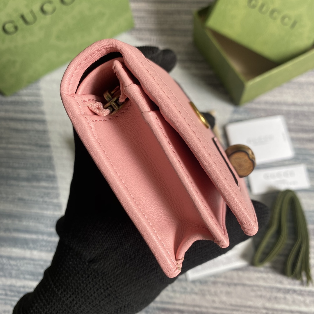 Gucci Diana Card Case Wallet 658244 Pink